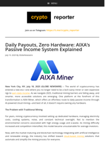 Daily Payouts, Zero Hardware: AIXA’s Passive Income System Explained