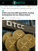 DTCC Lists Five XRP Spot ETFs, Fueling Anticipation for U.S. Market Debut