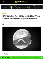 XRP Whales Buy Millions: But Can They Defend Price From Major Breakdown? - CoinCentral
