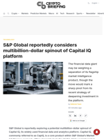 S&P Global reportedly considers multibillion-dollar spinout of Capital IQ platform