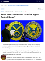 Fact Check: Did The SEC Drop it’s Appeal Against Ripple?