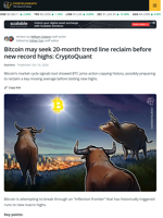 Bitcoin’s 20-Month Moving Average Stands Between Bulls And All-Time Highs