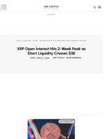 XRP Open Interest Hits 2-Week Peak as Short Liquidity Crosses $3B