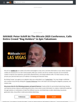 SAVAGE: Peter Schiff At The Bitcoin 2025 Conference, Calls Entire Crowd 