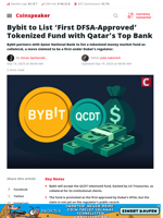 Bybit Accepts DFSA‑Approved Tokenised Fund as First Collateral