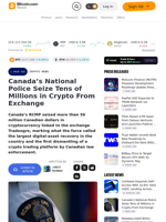 Canada’s National Police Seize Tens of Millions in Crypto From Exchange – Crypto News Bitcoin News