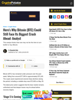 Here’s Why Bitcoin (BTC) Could Still Face Its Biggest Crash Ahead: Analyst
