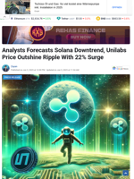 Analysts Forecasts Solana Downtrend, Unilabs Price Outshine Ripple With 22% Surge