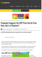 Proponent Suggests the XRP Price Can 6x From Here, But is it Realistic?