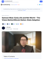 Samson Mow: Early Life and Net Worth – The Vision Behind Bitcoin Nation-State Adoption: Guest Post by 36crypto | CoinMarketCap