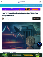 How To Trade Bitcoin Into September FOMC, Top Analyst Reveals