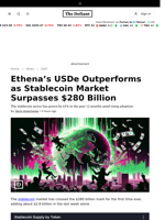 Ethena’s USDe Outperforms as Stablecoin Market Surpasses $280 Billion - 