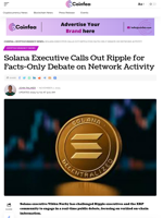 Solana Calls Out Ripple for Facts-Only on Network Activity