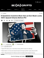 6 Questions Investors Must Ask as Elon Musk Locks 100% SpaceX Shares Before IPO