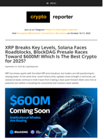 XRP Breaks Out, SOL Stalls, BlockDAG Nears $600M in Presale!