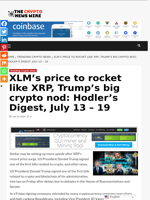 XLM's price to rocket like XRP, Trump’s big crypto nod: Hodler’s Digest, July 13 – 19 - The Crypto News Wire