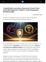 CryptoEasily Launches Advanced Cross-Chain Asset Management Platform Amid Regulatory Breakthroughs - Visionary Financial