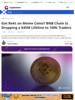 BNB Drops $45M Lifeline to 160k Meme Coin Traders