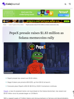 PepeX presale raises $1.83 million as Solana memecoins rally