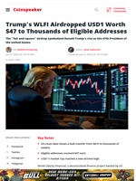 Trump’s WLFI Airdrop Sends $47 to Thousands