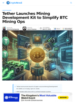 Tether Rolls Out MDK for Unified Bitcoin Mining Control