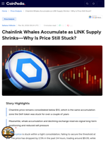 Chainlink Whales Accumulate as LINK Supply Shrinks—Why Is Price Still Stuck?