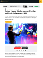 Bitwise CIO Matt Hougan, Arthur Hayes See Bitcoin Rally Ahead