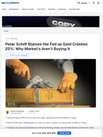 Peter Schiff Blames the Fed as Gold Crashes 25%