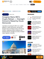 Congress Slams SEC’s Crypto Retreat — Oversight Concerns Raised by House Democrats – Regulation Bitcoin News