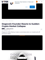 Dogecoin Founder Reacts to Sudden Crypto Market Collapse - U.Today