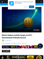 Bitcoin Options Activity Surges As BTC OI Breaks Record