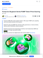 Pump.fun Token Buyback Fuels Price Surge