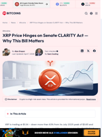 XRP Price Hinges on Senate CLARITY Act — Why This Bill Matters - 99Bitcoins