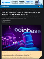 Coinbase Sues Oregon Officials Over Sudden Crypto Policy Reversal