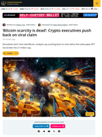 ‘Bitcoin Scarcity Is Dead’: Crypto Execs Push Back on Viral Claim