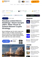 Nasdaq-Listed Brera Holdings' Stock Surges 280% After Pivot to Solana-Based Crypto Strategy – Crypto News Bitcoin News