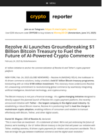 Rezolve Ai Launches Groundbreaking $1 Billion Bitcoin Treasury to Fuel the Future of AI-Powered Crypto Commerce