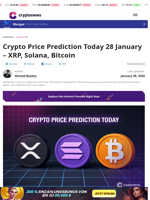 Crypto Price Prediction Today: XRP, Solana, Bitcoin (Jan 28)