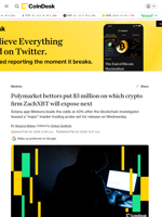 Who will ZachXBT expose as 'insider traders' on Thursday? Polymarket thinks these firms