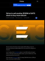 Strive to sell another $130M of SATS stock to buy more bitcoin