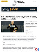 Roberto Mancini parts ways with Al Sadd, set to coach Italy