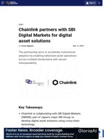 Chainlink partners with SBI Digital Markets for digital asset solutions