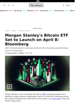 Morgan Stanley's Bitcoin ETF Set to Launch on April 8: Bloomberg - 