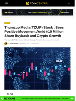 Thumzup Media (TZUP) Stock : Sees Positive Movement Amid $10 Million Share Buyback and Crypto Growth