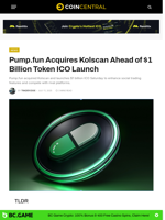 Pump.fun Acquires Kolscan Ahead of $1 Billion Token ICO Launch - CoinCentral