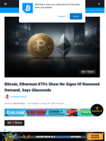 Bitcoin ETFs Show No Sign Of Renewed Demand: Glassnode