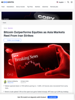 Bitcoin Outperforms Equities as Asia Markets Reel From Iran Strikes - BeInCrypto