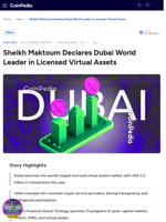 Sheikh Maktoum Declares Dubai World Leader in Licensed Virtual Assets