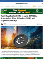 Top 3 Cryptos for 2025: Is Lyno ($LYNO) a Smarter Bet Than Shiba Inu (SHIB) and Dogecoin (DOGE)? - TheNewsCrypto