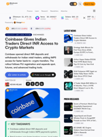 Coinbase Gives Indian Traders Direct INR Access to Crypto Markets